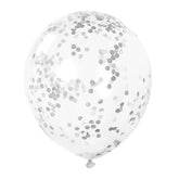 Silver Confetti Balloons (6 Pack) - The Party Room